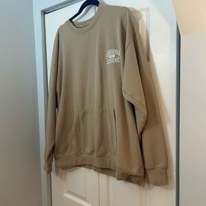 Arizona Jean Company Tan Crewneck Sweater L Taupe Beige Suburbia Leisure Graphic